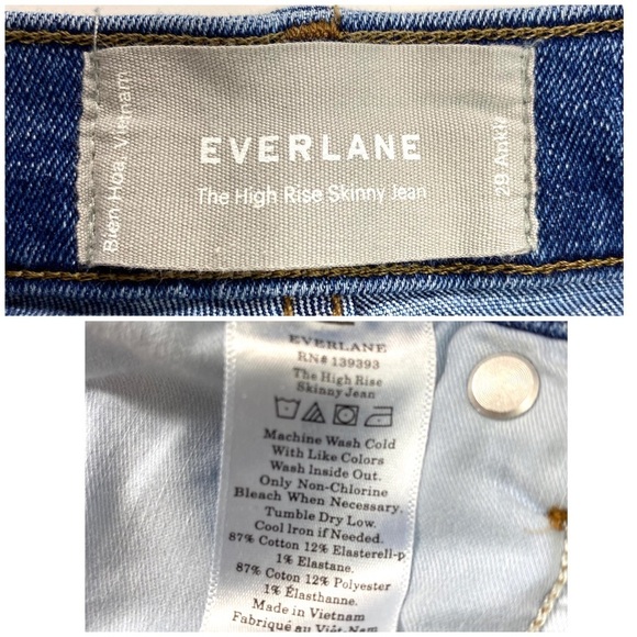 Everlane The Authentic Stretch High Rise Ankle Skinny Jean light Washed - Picture 7 of 11